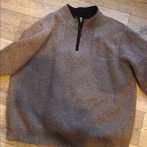 L.L. Bean Men's Tan Zip-Up Sweater xxl